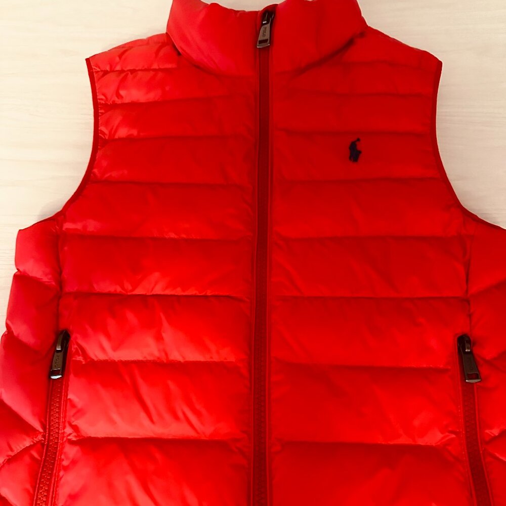 Ralph Lauren Polo Boys Red Puffer Vest, Size 7